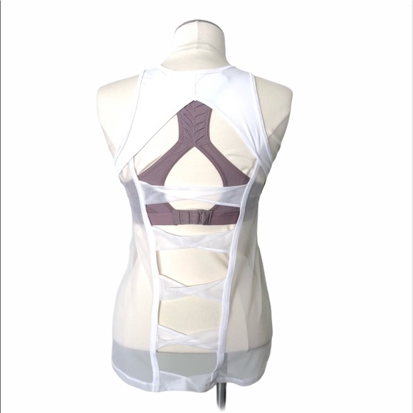 VICTORIA SPORT Twisted Mash Back Workout Tank Top Sleeveless White Sz XS - Picture 14 of 14